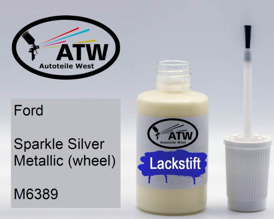 Ford, Sparkle Silver Metallic (wheel), M6389: 20ml Lackstift, von ATW Autoteile West.
